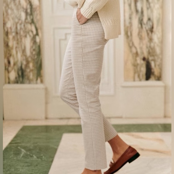 Sezane Clara Trousers Size 4 Camel/Ecru - Picture 2 of 7